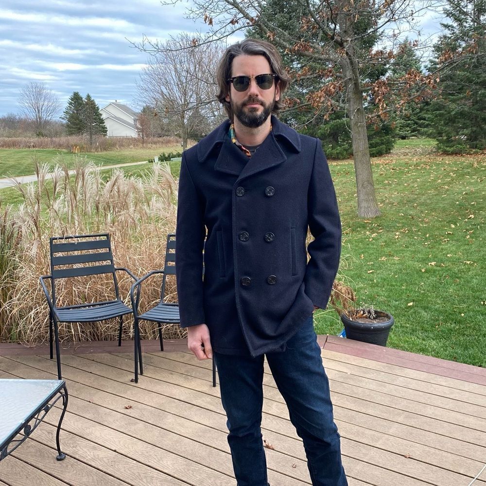 Fox Knapp Vintage Wool Navy Peacoat Double Breasted 20 USA
